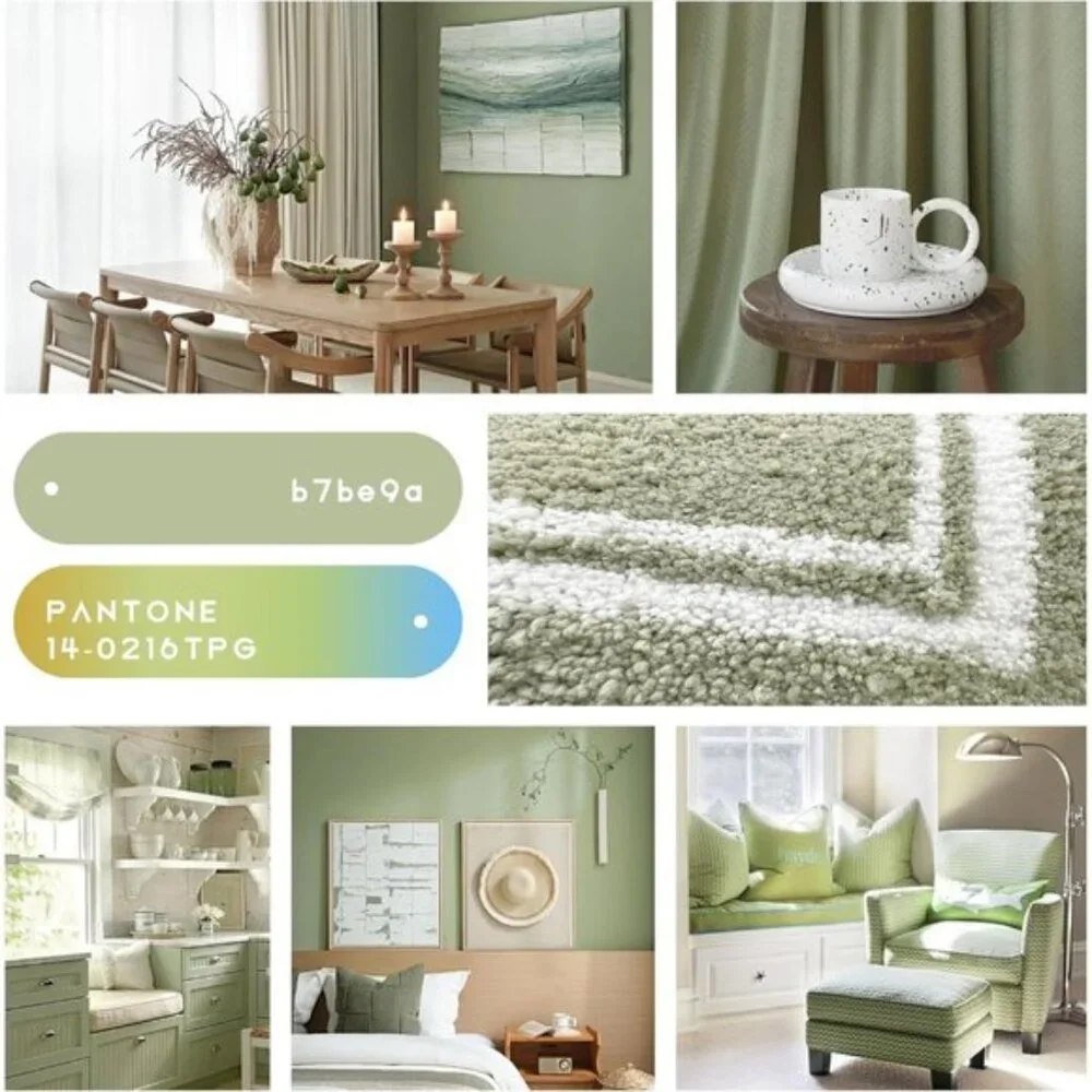 Luxury Sage Green Frame Bathroom Rug, Soft Absorbent, Non-Slip 16x24 Bath Mat
